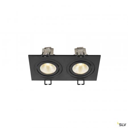 SLV 1008514 NEW TRIA® 155, Deckeneinbauleuchte, quadratisch, 3000 K, zweiflammig, PHASE, 38°, schwarz