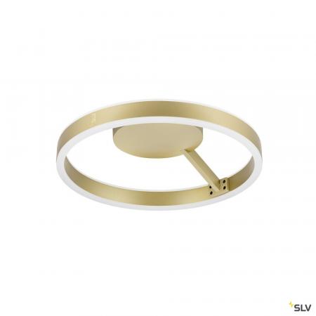SLV 1008551 ONE, Wand- und Deckenaufbauleuchte, rund, 2700/3000 K, 14 W, DALI, Touch, 130°, messing