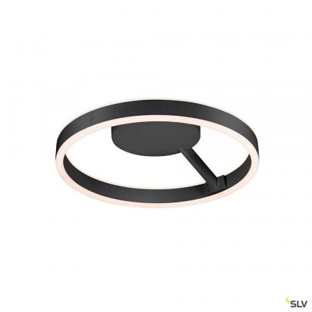 SLV 1008553 ONE, Wand- und Deckenaufbauleuchte, rund, 2700/3000 K, 14 W, DALI, Touch, 130°, schwarz