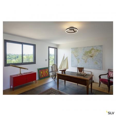 SLV 1008553 ONE, Wand- und Deckenaufbauleuchte, rund, 2700/3000 K, 14 W, DALI, Touch, 130°, schwarz