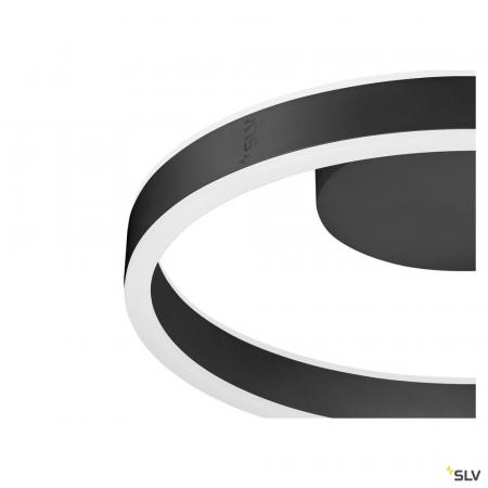SLV 1008553 ONE, Wand- und Deckenaufbauleuchte, rund, 2700/3000 K, 14 W, DALI, Touch, 130°, schwarz