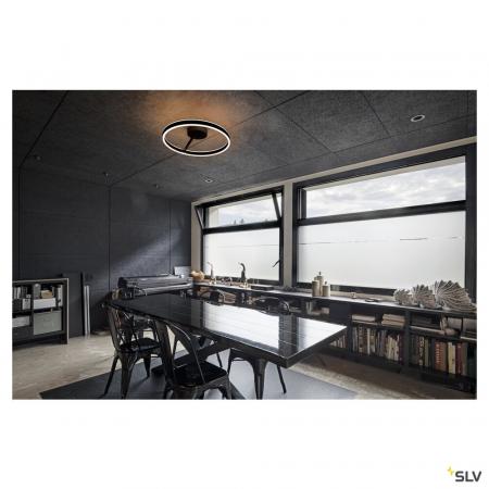 SLV 1008556 ONE, Wand- und Deckenaufbauleuchte, rund, 2700/3000 K, 23 W, DALI, Touch, 130°, schwarz