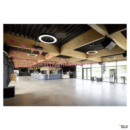 SLV 1008593 MEDO® RING 90, Pendelleuchte, Pendellänge 300 cm, 3000/4000 K, 110°, DALI, Touch, schwarz