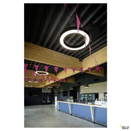 SLV 1008595 MEDO® RING 90, Pendelleuchte, Pendellänge 300 cm, 3000/4000 K, 110°, PHASE, schwarz