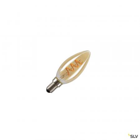 SLV 1008648 LED C35, LED-Leuchtmittel, gold curly filament, E14, 2 W, 2200 K