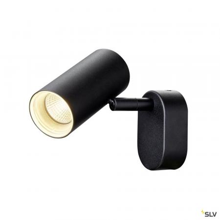 SLV 1008706 NOBLO®, Wand- und Deckenaufbauleuchte, single, rund, 2000-3000 K, 8 W, Dim-to-Warm, PHASE, 36°, schwarz