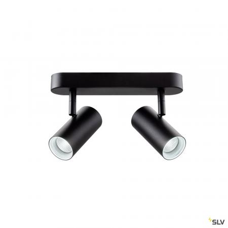 SLV 1008707 NOBLO®, Wand- und Deckenaufbauleuchte, double, rund, 2000-3000 K, 15 W, Dim-to-Warm, PHASE, 36°, schwarz