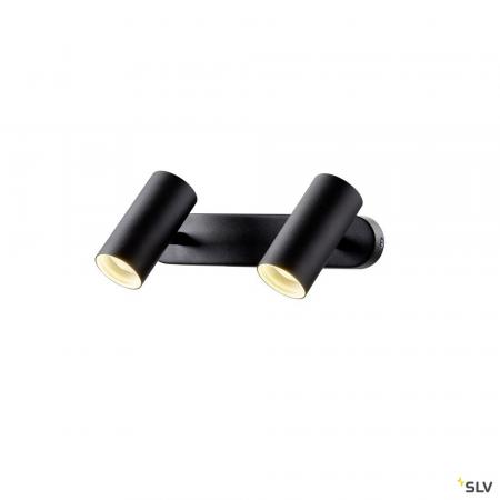 SLV 1008713 NOBLO®, Wand- und Deckenaufbauleuchte, double, rund, 3000 K, 12 W, PHASE, 32°, schwarz