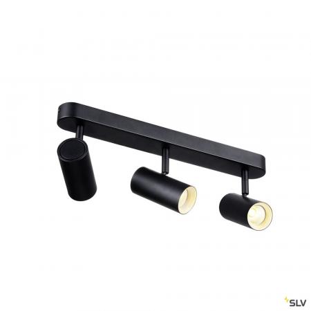 SLV 1008714 NOBLO®, Wand- und Deckenaufbauleuchte, triple, rund, 3000 K, 19 W, PHASE, 32°, schwarz