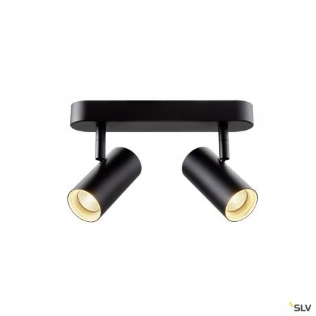 SLV 1008719 NOBLO®, Wand- und Deckenaufbauleuchte, double, rund, 2700 K, 12 W, PHASE, 32°, schwarz