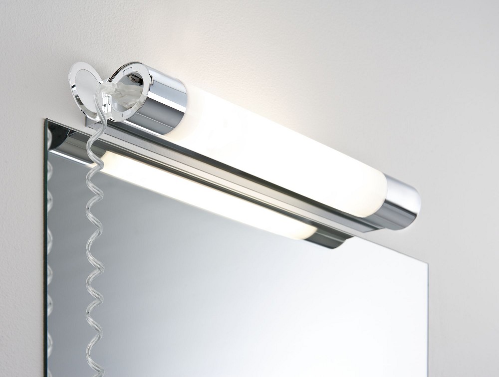 LED-Spiegellampe mit Länge Steckdose 79712 in Paulmann IP44 Orgon Chrom/Weiß 44cm