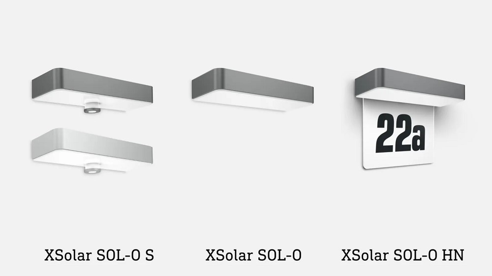 STEINEL XSolar SOL-O Außenwandleuchte mit Hausnummer in Anthrazit