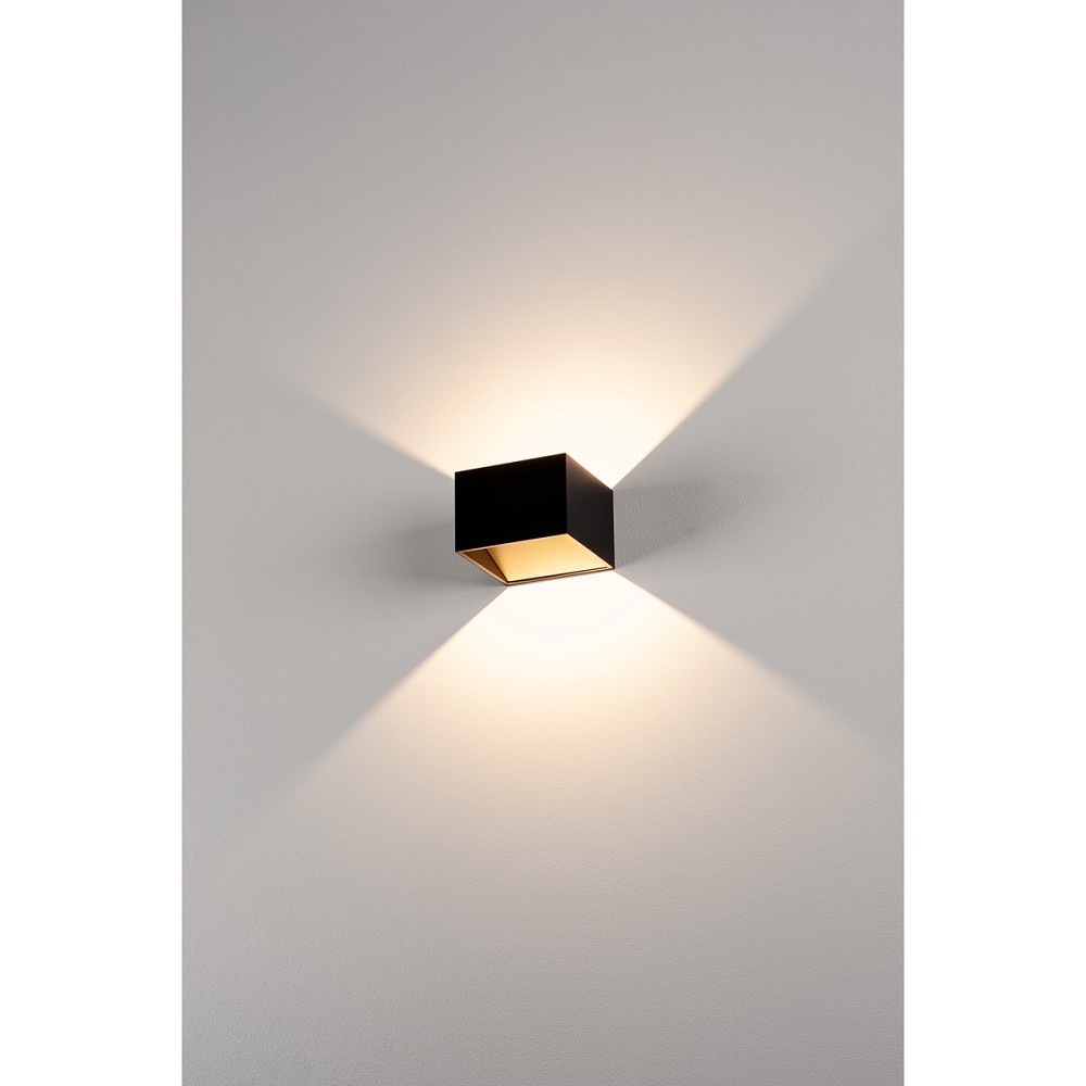 Bauhaus LOGS IN LED Wandleuchte in schwarz/messing mit Dim to Warm Funktion  SLV 1000638