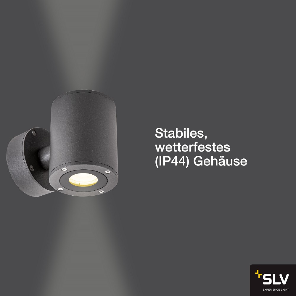 SLV 1002018 SITRA LED Außen Wandstrahler Up/Down anthrazit IP44 warmweiß