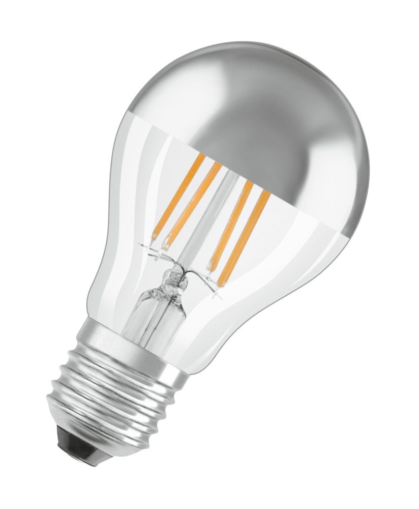 Philips LED Kopfspiegellampe 7,5 Watt silber verspiegelt E27 Birne Leuchte Licht 