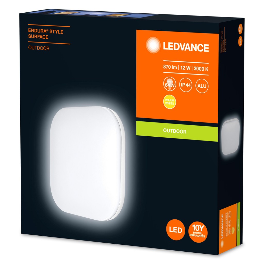 LEDVANCE LED Wand / Deckenleuchte Endura Style Surface 200X200 12W WT IP44