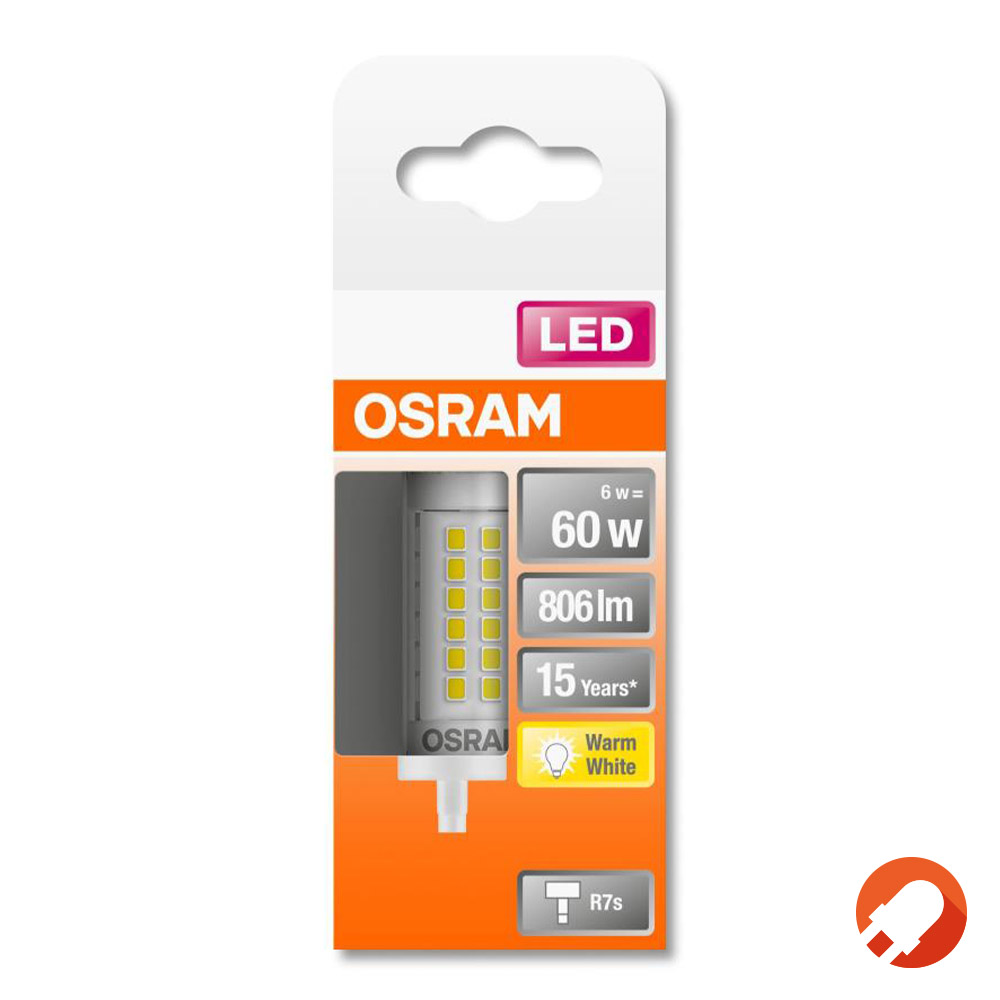Ga terug Arabisch zak Osram LED Slim LINE 78 60 R7s Stablampe 2700K 78mm 6W=60W
