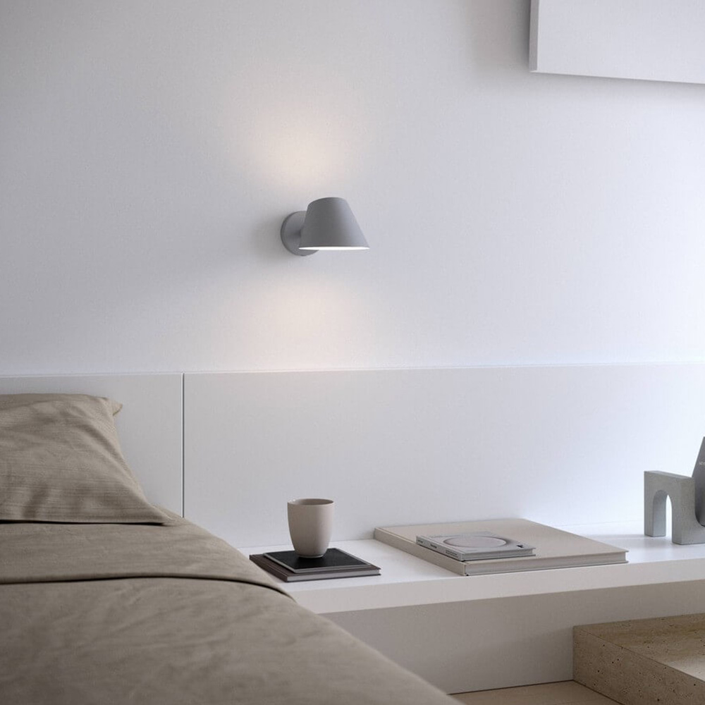Nordlux Stay minimalistische Wandleuchte Grau E27 angenehmes Licht