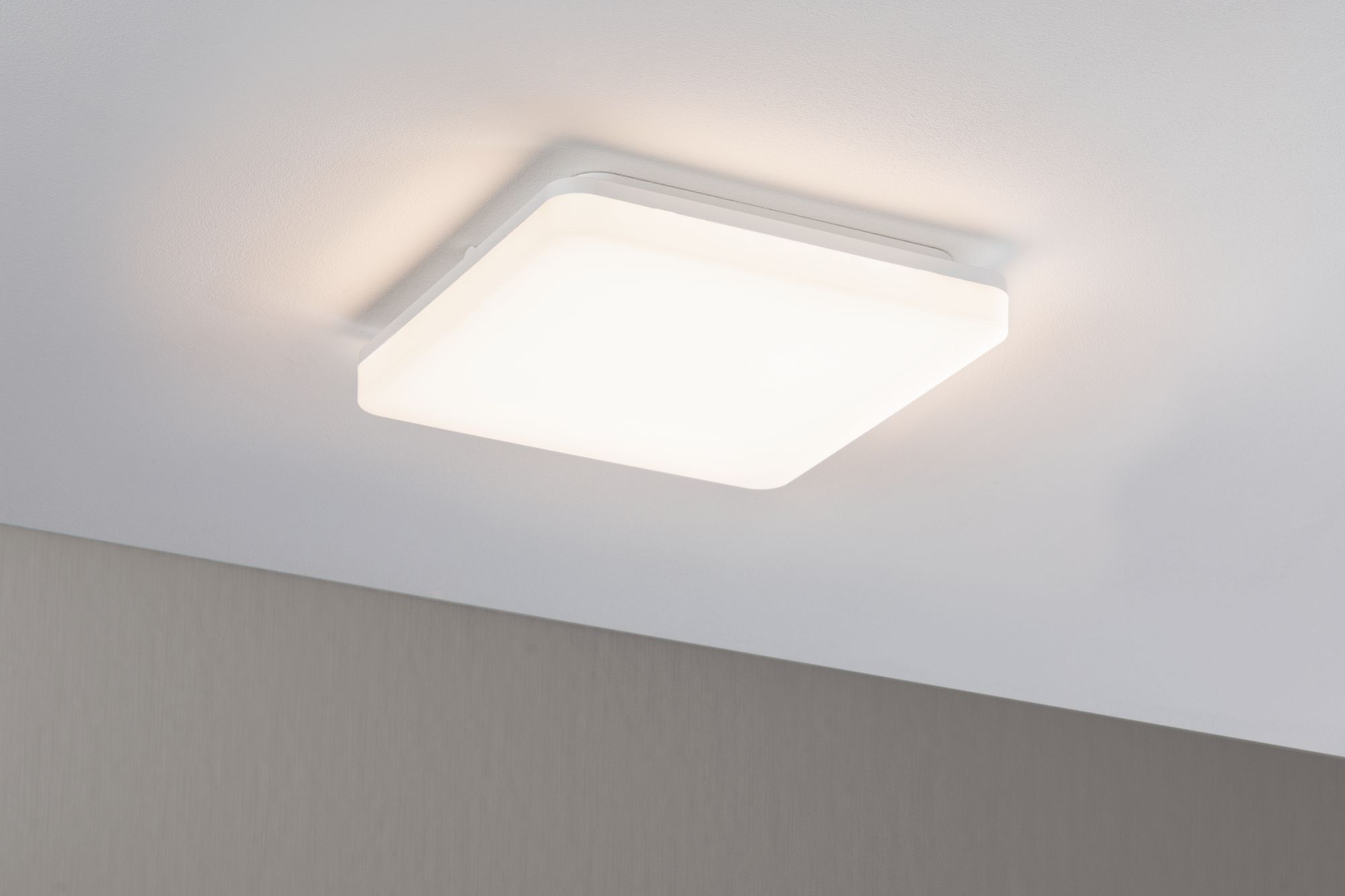 Rechteckige Badezimmer Deckenleuchte Cela IP44 LED Panel mit WhiteSwitch  Weiß Kunststoff Paulmann 79839
