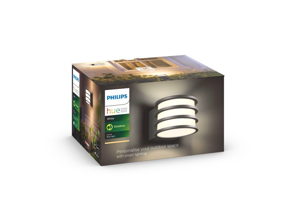 Philips Hue White Ambiance Lucca LED Wandleuchte Outdoor anthrazit