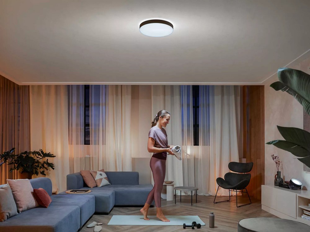Philips Hue White Ambiance LED-Deckenleuchte ENRAVE mit Dimmschalter in  Schwarz