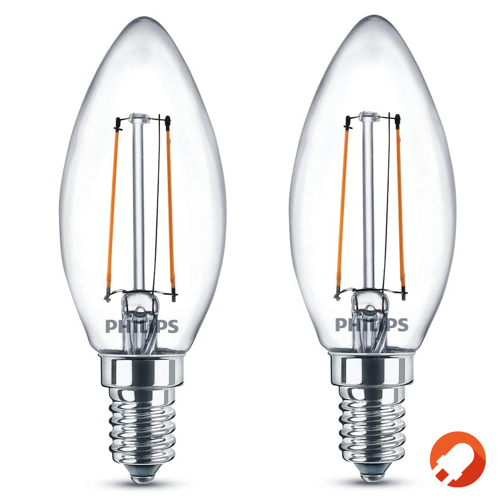 PHILIPS E14 LED Kerzenlampe Filament 2W wie 25W für warmweiß
