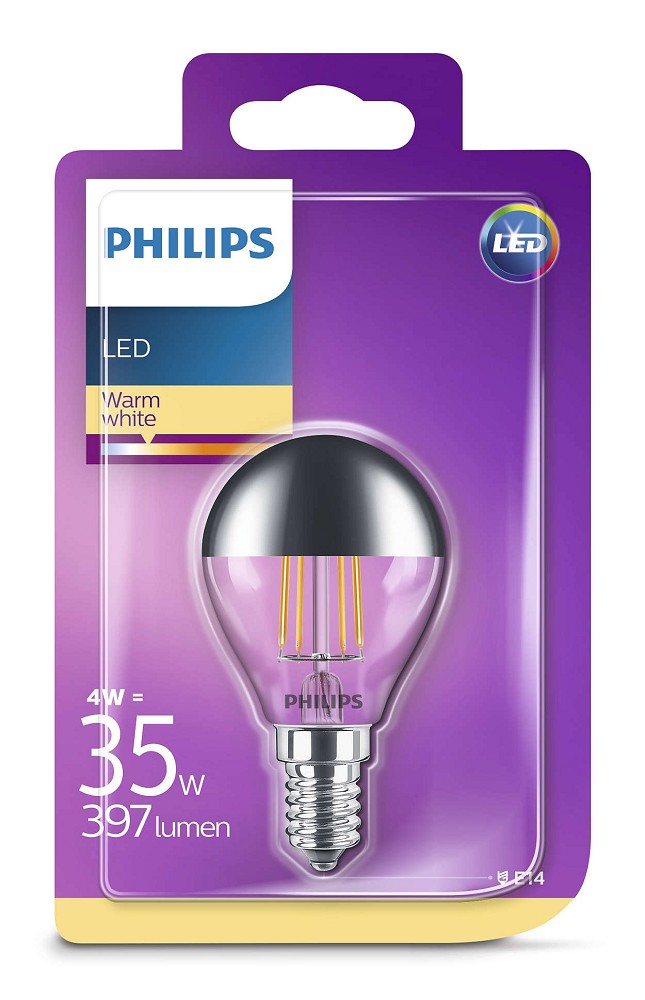 LED Filament Leuchtmittel Tropfen 4W = 35W E27 klar P45 Retro warmweiß 2700K