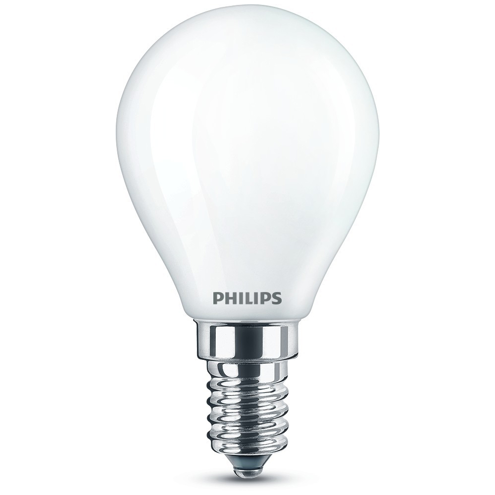2-er PHILIPS E14 LED Tropfen Lampen opalweiß mattiert 4.3W wie 40W