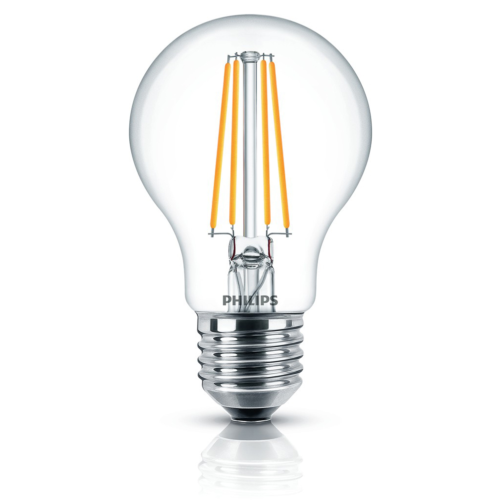 2-er PHILIPS E27 LED Lampe Filament Birnenform 7W (60W) warmes