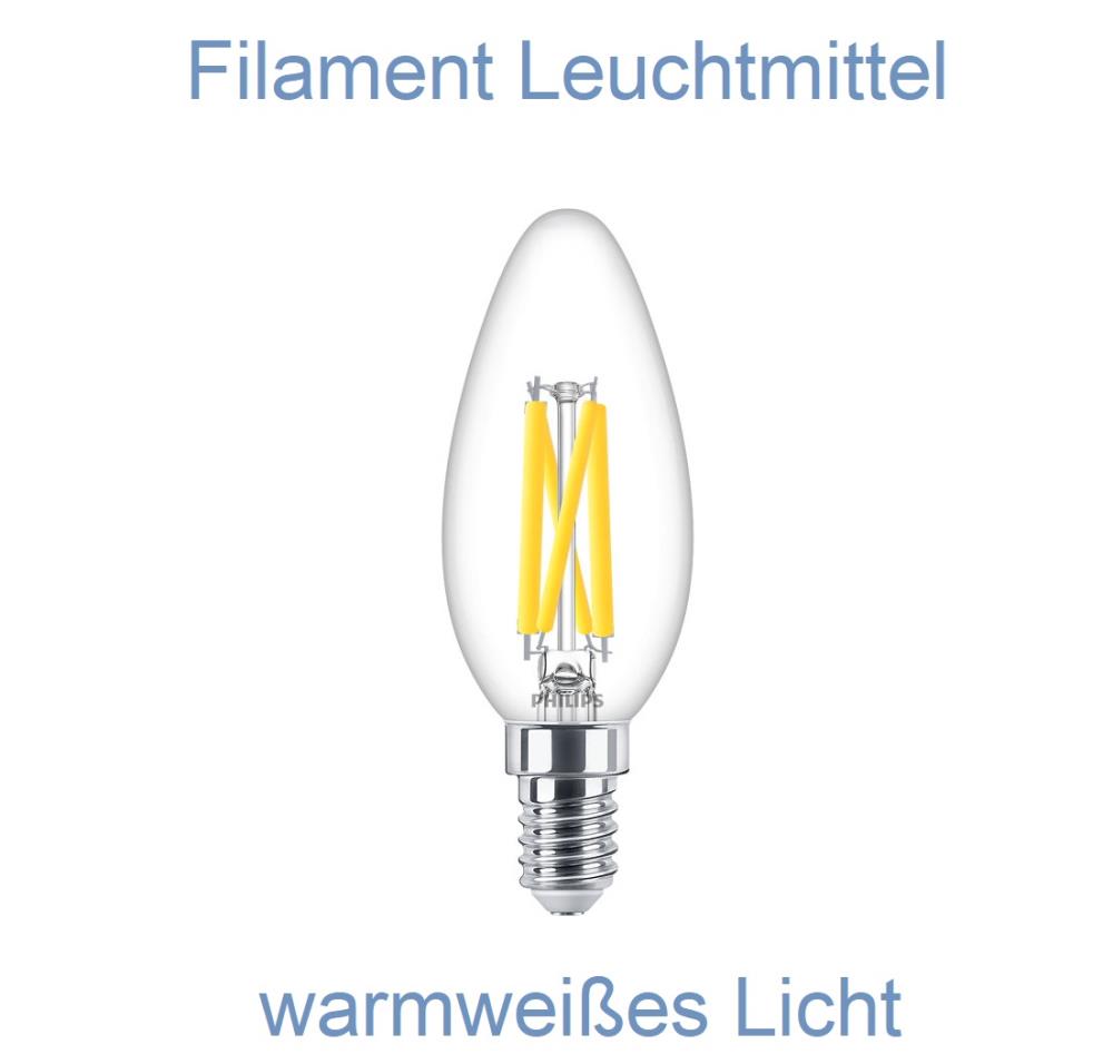 E14 LED Filament Leuchtmittel Kerzenform 5,9W wie 60W warmweisses