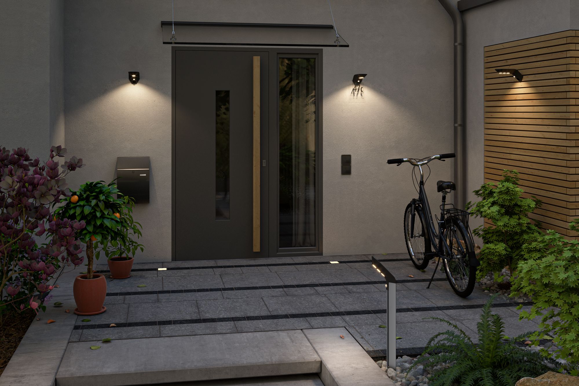 Paulmann 94253 Outdoor Solar Wandleuchte Soley Ip44 Zubehor Hausnummer Metall Weiss