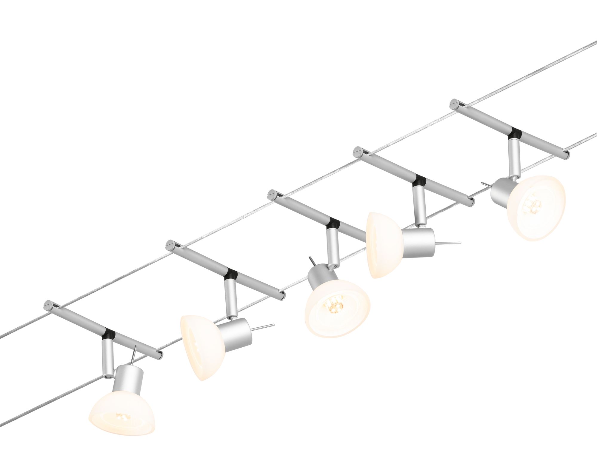 Dachschrägen Beleuchtung Paulmann Seilsystem Set Sheela für 5 x GU5.3 LED  in Chrom matt12V DC