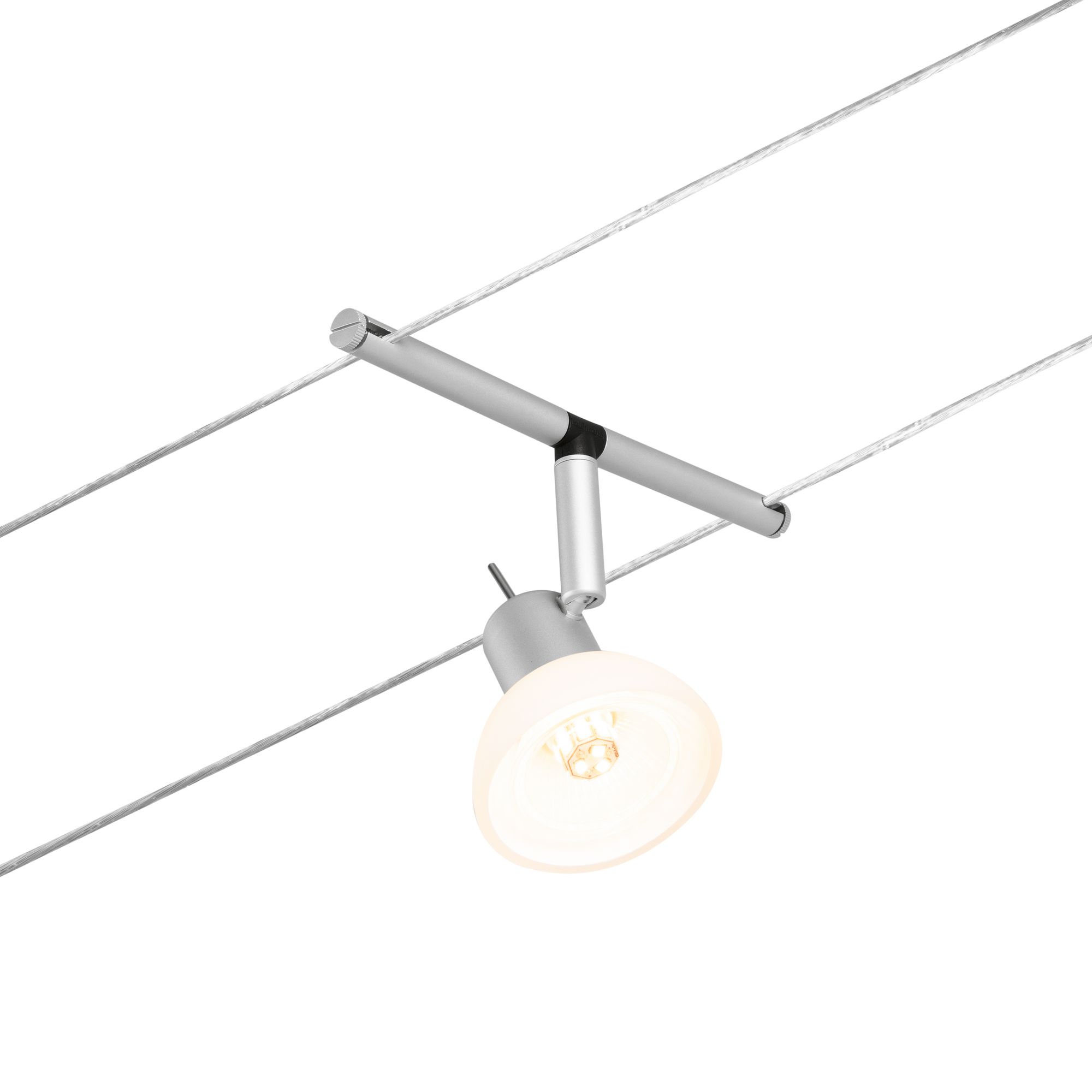 Dachschrägen Beleuchtung Paulmann Seilsystem Set Sheela für 5 x GU5.3 LED  in Chrom matt12V DC
