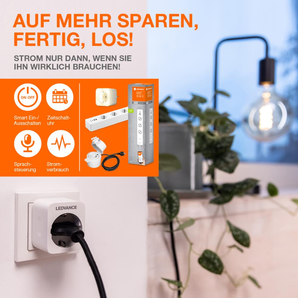 Ledvance Smart+ Plug Mit Alexa Verbinden LEDVANCE SMART+ Outdoor Plug EU schaltbare Außensteckdose IP44