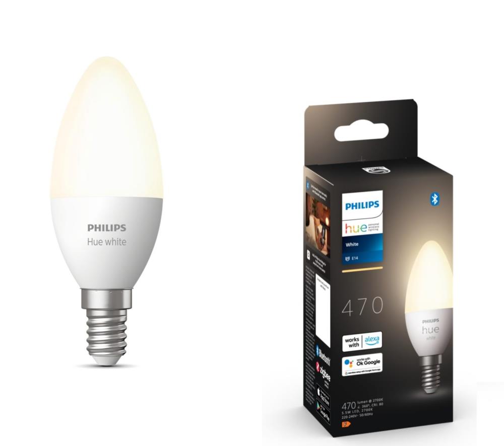 Philips Leuchtmittel Hue Warmweiß LED E14 Bluetooth White