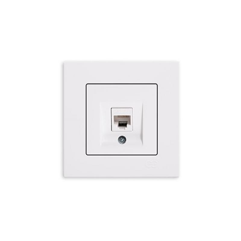 Günsan Eqona Datenbuchse RJ45 CAT5 Unterputz Weiß