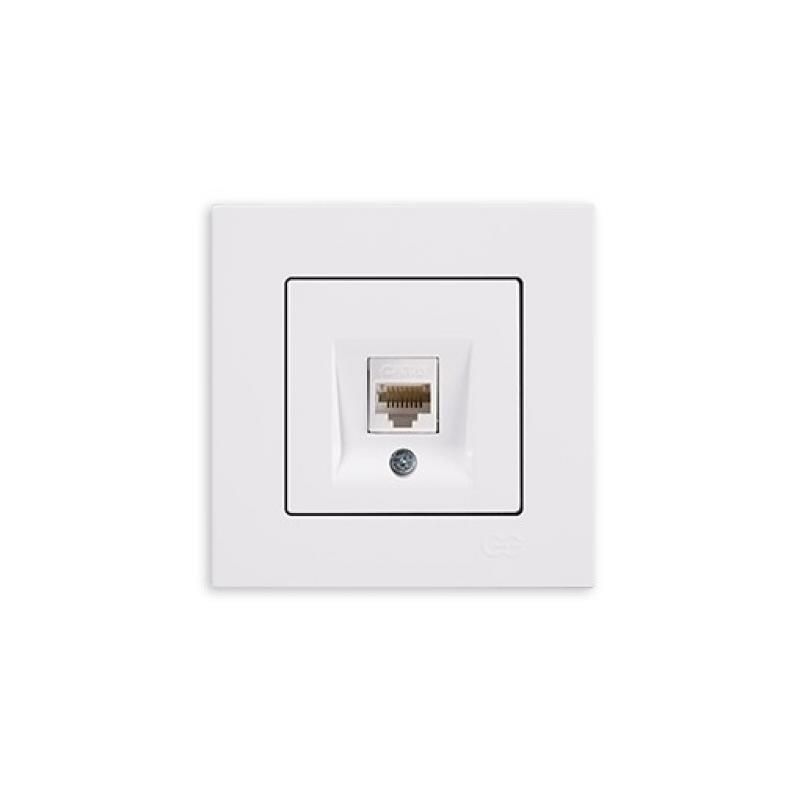 Günsan Eqona Datenbuchse RJ45 CAT6 Internet Netzwerk Unterputz Weiß