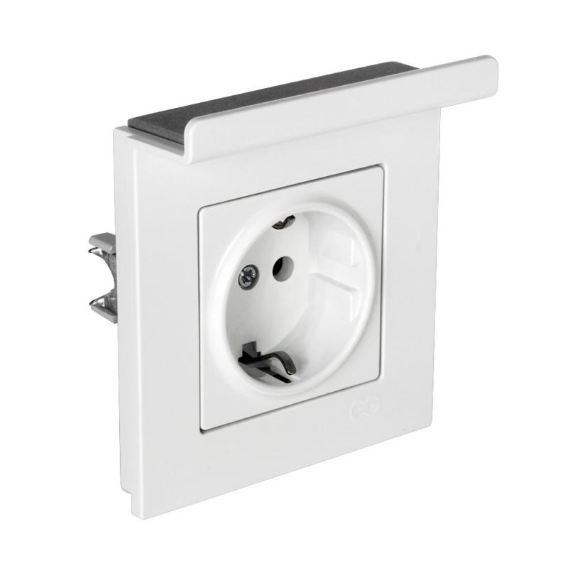 Günsan EQONA PRATIC 01401102100115 Steckdose mit Handyhalterung, Weiß, 16 A, 250 V