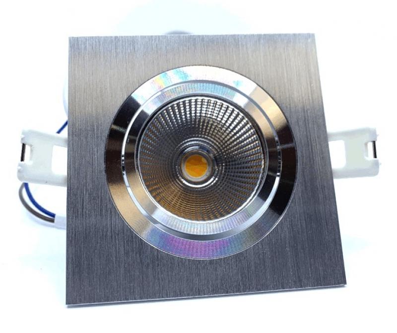 MOBILUX Quadratischer LED-Einbaustrahler MOBiDIM COB CLASSIC 9W Q 3000K alu gebürstet