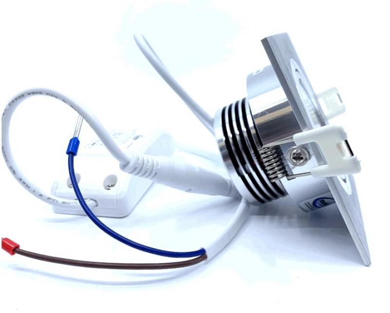 MOBILUX Quadratischer LED-Einbaustrahler MOBiDIM COB CLASSIC 9W Q 3000K alu gebürstet