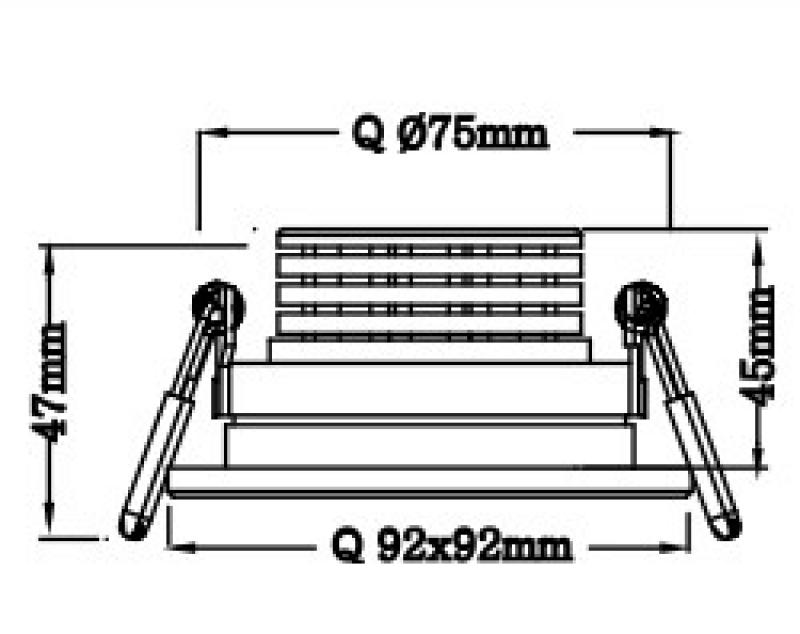 MOBILUX Quadratischer LED-Einbaustrahler MOBiDIM COB CLASSIC 9W Q 3000K alu gebürstet