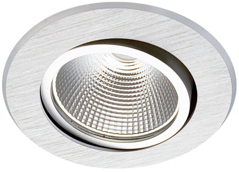 MOBILUX LED Einbauleuchte MOBiDIM COB POWER 12W R 3000K alu gebürstet