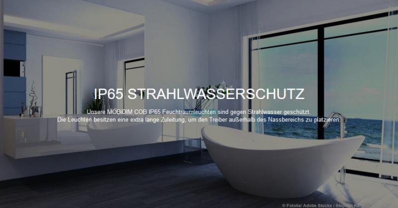 Mobilux LED Einbauleuchte alu poliert MOBiDIM COB CLASSIC IP65 9W R 3000K 45°