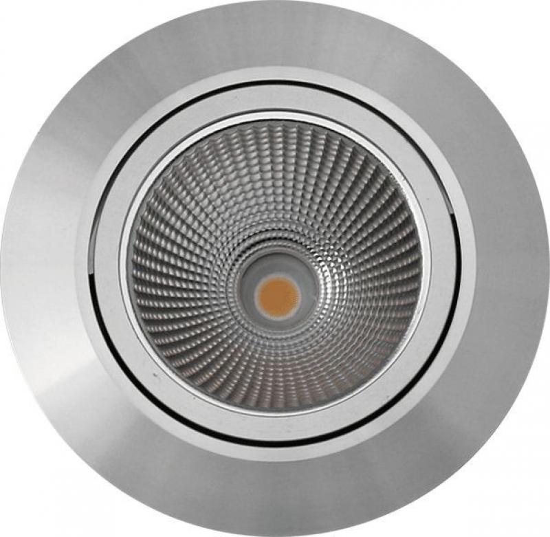 MOBILUX Schwenkbare flache Einbauleuchte MOBiDIM COB SLIM 9W 3000K 60° alu poliert