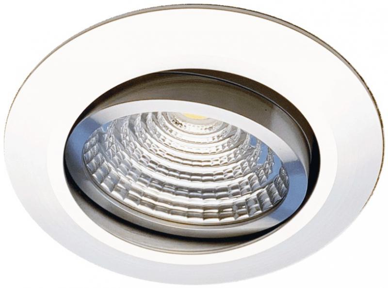 MOBILUX Schwenkbare flache Einbauleuchte MOBiDIM COB SLIM 9W 3000K 60° alu poliert