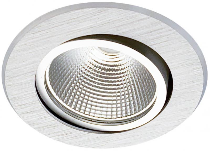 MOBILUX Schwenkbare LED Einbauleuchte MOBiDIM COB POWER 11,5W R DIM2WARM 45° 95Ra alu gebürstet