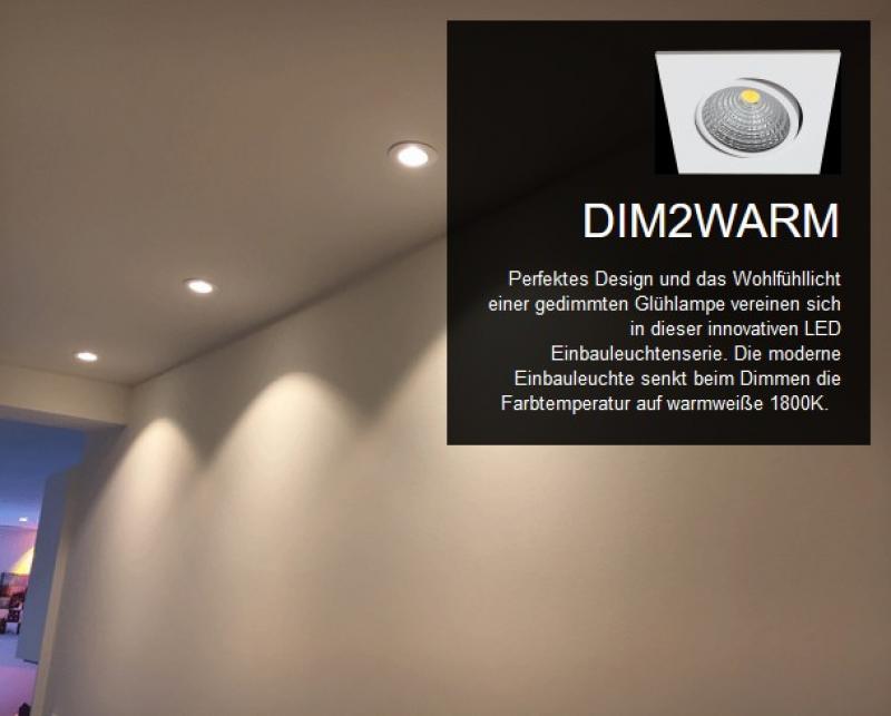 MOBILUX Schwenkbarer Einbaustrahler MOBiDIM COB SLIM DIM2WARM 8,5W 60°alu gebürstet