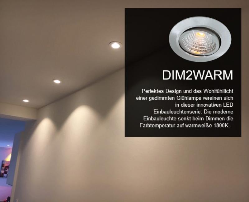 MOBILUX Schwenkbarer Einbaustrahler MOBiDIM COB SLIM DIM2WARM 8,5W 60° schwarz