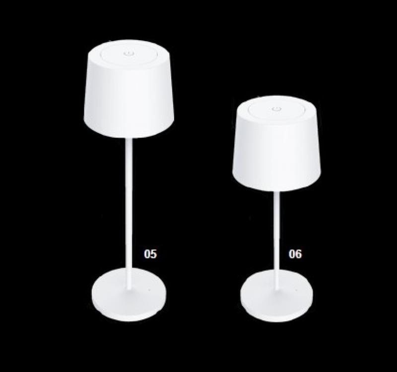 MOBILUX Synny XS LED Akkuleuchte in Weiß dimmbar mit USB-Ladekabel und Wireless Charger