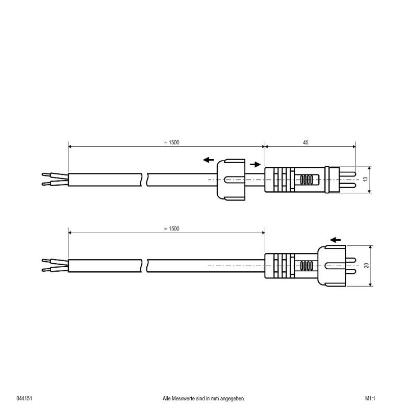 EVN Anschlussleitung mit Stecker für IP44-Stecksystem 44151